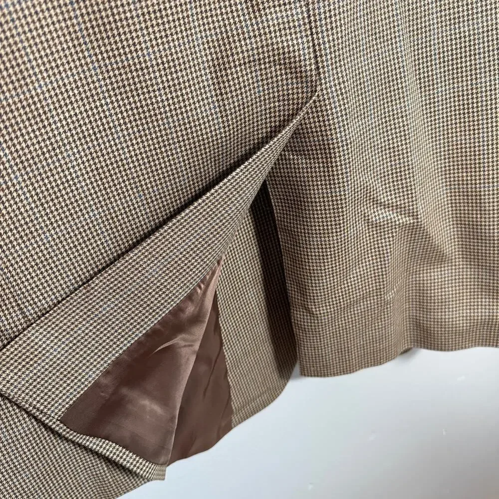 Lauren Ralph Lauren Men’s 44R Silk Wool Blazer Houndstooth Sport Coat 2-Button